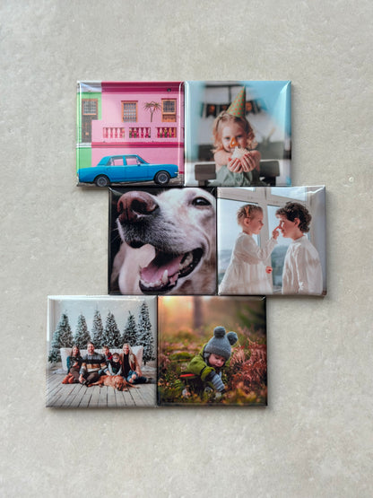 Set of 6 Custom Square Photo Magnets