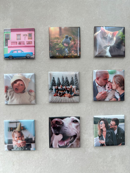 Set of 9 Custom Square Photo Magnets