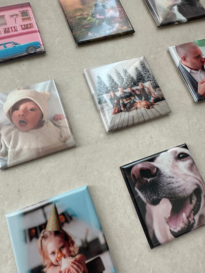 Set of 9 Custom Square Photo Magnets